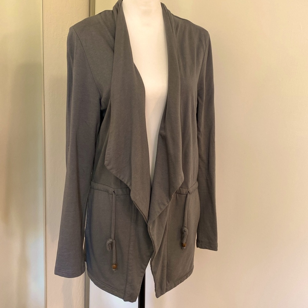 Organic Cotton Made in USA, gray/green jacket, rolled sleeve option
